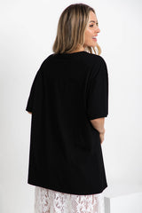 Ma Cherie Relaxed-Fit Tee - Black - The Self Styler