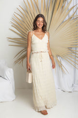 Aspen Maxi Skirt - Cream - The Self Styler