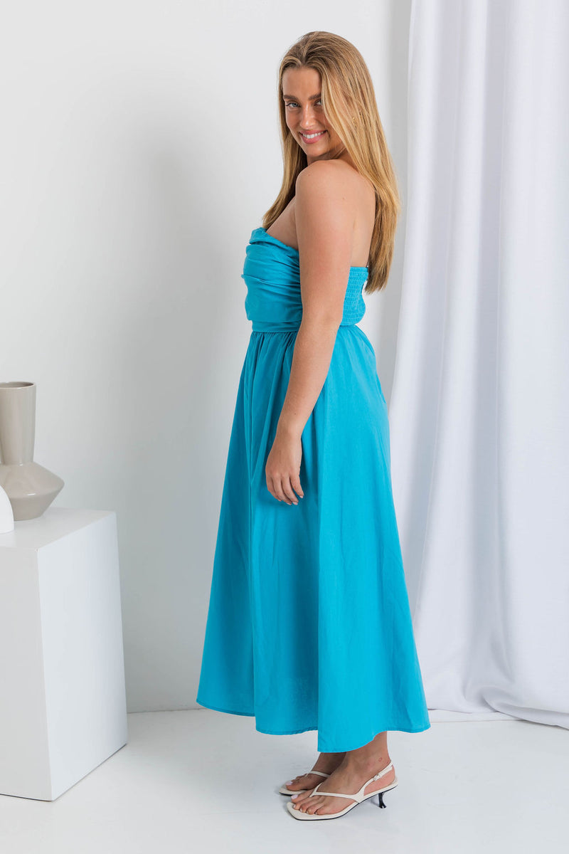 Danni Midi Dress - Blue - The Self Styler