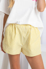 Zion Shorts - Yellow and White Stripe - The Self Styler