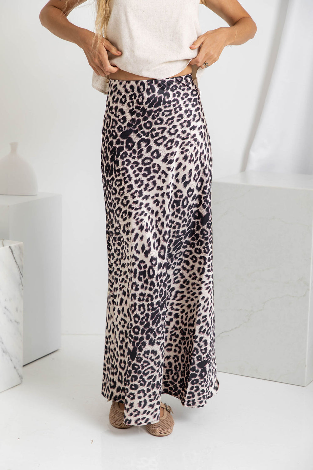 Know one cares leopard print maxi skirt best sale