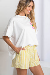 Zion Shorts - Yellow and White Stripe - The Self Styler