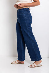 Stevie Wide-Leg Denim Jeans - Dark Wash - The Self Styler