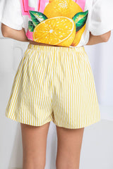 Zion Shorts - Yellow and White Stripe - The Self Styler