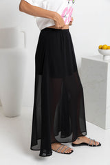 Alli Sheer Maxi Skirt - Black - The Self Styler