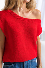 Avalon Off-The-Shoulder Top - Red - The Self Styler