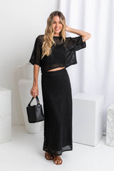 Florence Crochet Midi Skirt - Black - The Self Styler