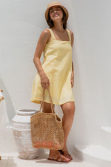 Zephyr Linen Dress - Yellow - The Self Styler