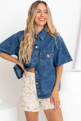 Selene Denim Shirt - Dark Wash - The Self Styler