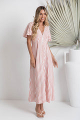 Vienna Maxi Dress - Pink Stripe - The Self Styler