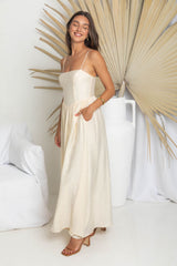 Sandy Maxi Dress - Cream - The Self Styler