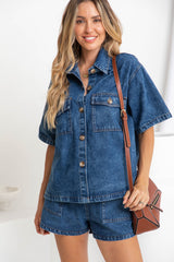 Selene Denim Shirt - Dark Wash - The Self Styler