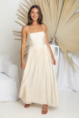 Sandy Maxi Dress - Cream - The Self Styler