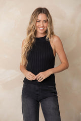 Cameron Knit Top - Black - The Self Styler