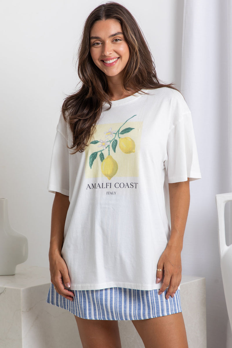 Amalfi Relaxed-Fit Tee - White - The Self Styler