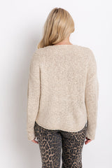 Sammy Boucle Knit Top - Cream Beige - The Self Styler