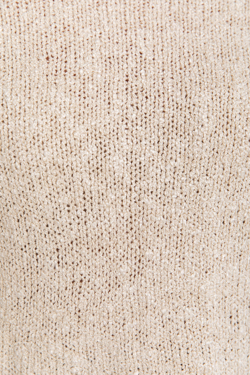 Sammy Boucle Knit Top - Cream Beige - The Self Styler