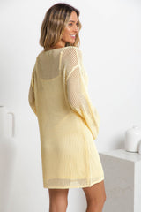 Cabo Crochet Mini Dress - Butter Yellow - The Self Styler