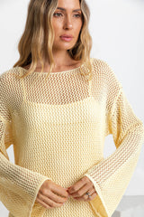 Cabo Crochet Mini Dress - Butter Yellow - The Self Styler