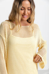 Cabo Crochet Mini Dress - Butter Yellow - The Self Styler