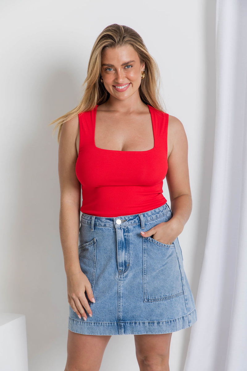 Vera Tank Top - Red - The Self Styler