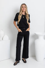 Freya Wide-Leg Denim Jeans - Black - The Self Styler