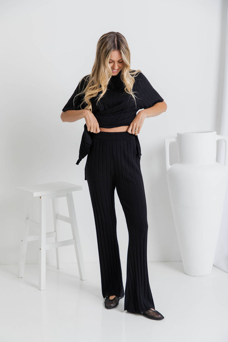 Amari Knit Pant - Black - The Self Styler