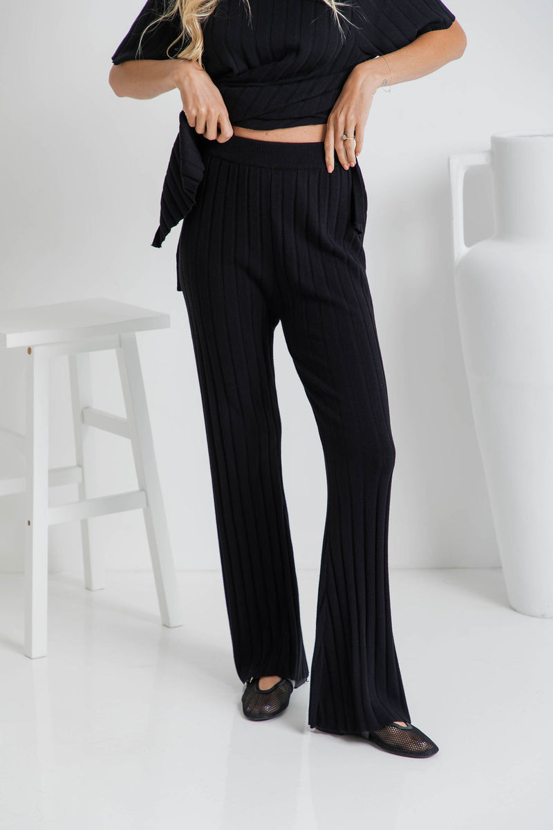 Amari Knit Pant - Black - The Self Styler