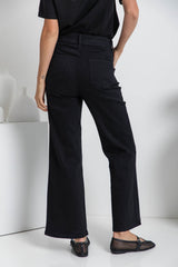 Freya Wide-Leg Denim Jeans - Black - The Self Styler