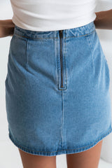 Deja Denim Skirt - Light Wash - The Self Styler