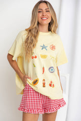 Summer Relaxed-Fit Graphic Tee - Yellow - The Self Styler