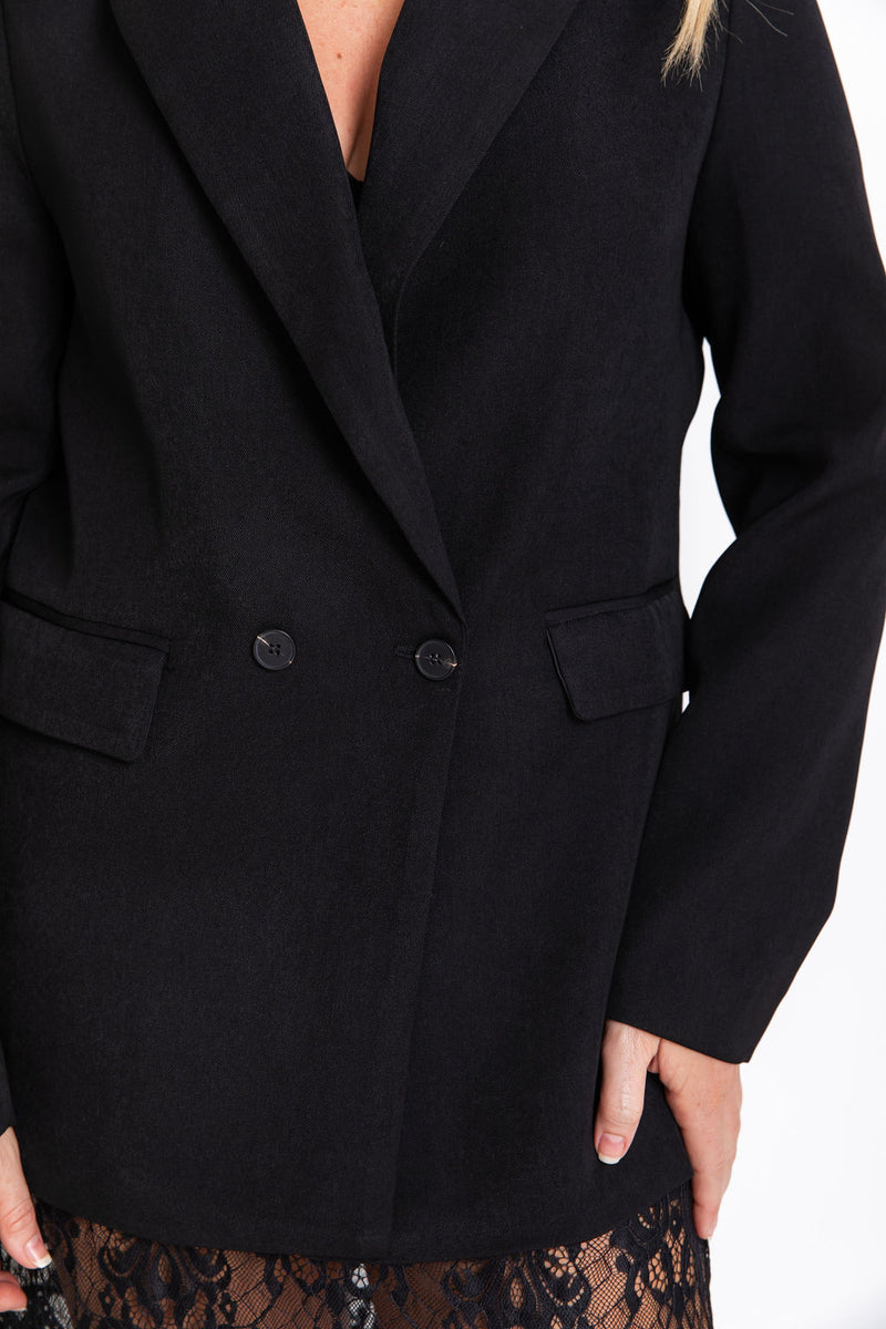 Raffa Blazer Jacket - Black - The Self Styler