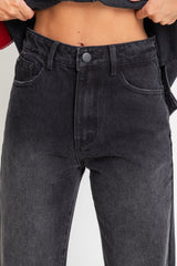 Dakota High-Rise Wide-Leg Denim Jeans - Black Wash - The Self Styler - The Self Styler