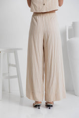 Eadie Wide-Leg Pant - Beige - The Self Styler