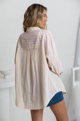 Bentley Relaxed-Fit Shirt - Yellow and Pink Stripe - The Self Styler