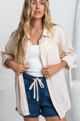 Bentley Relaxed-Fit Shirt - Yellow and Pink Stripe - The Self Styler