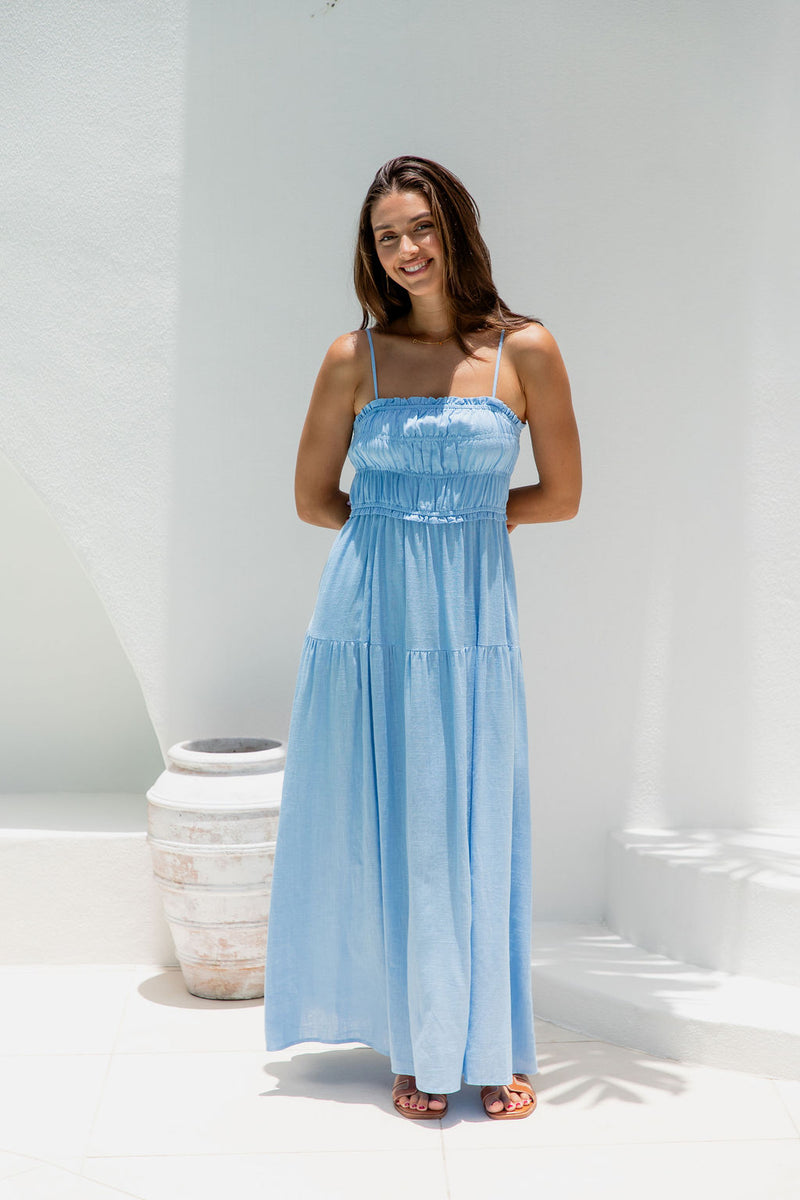 Faye Maxi Dress - Blue - The Self Styler