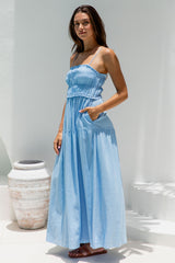 Faye Maxi Dress - Blue - The Self Styler