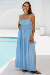 Faye Maxi Dress - Blue - The Self Styler