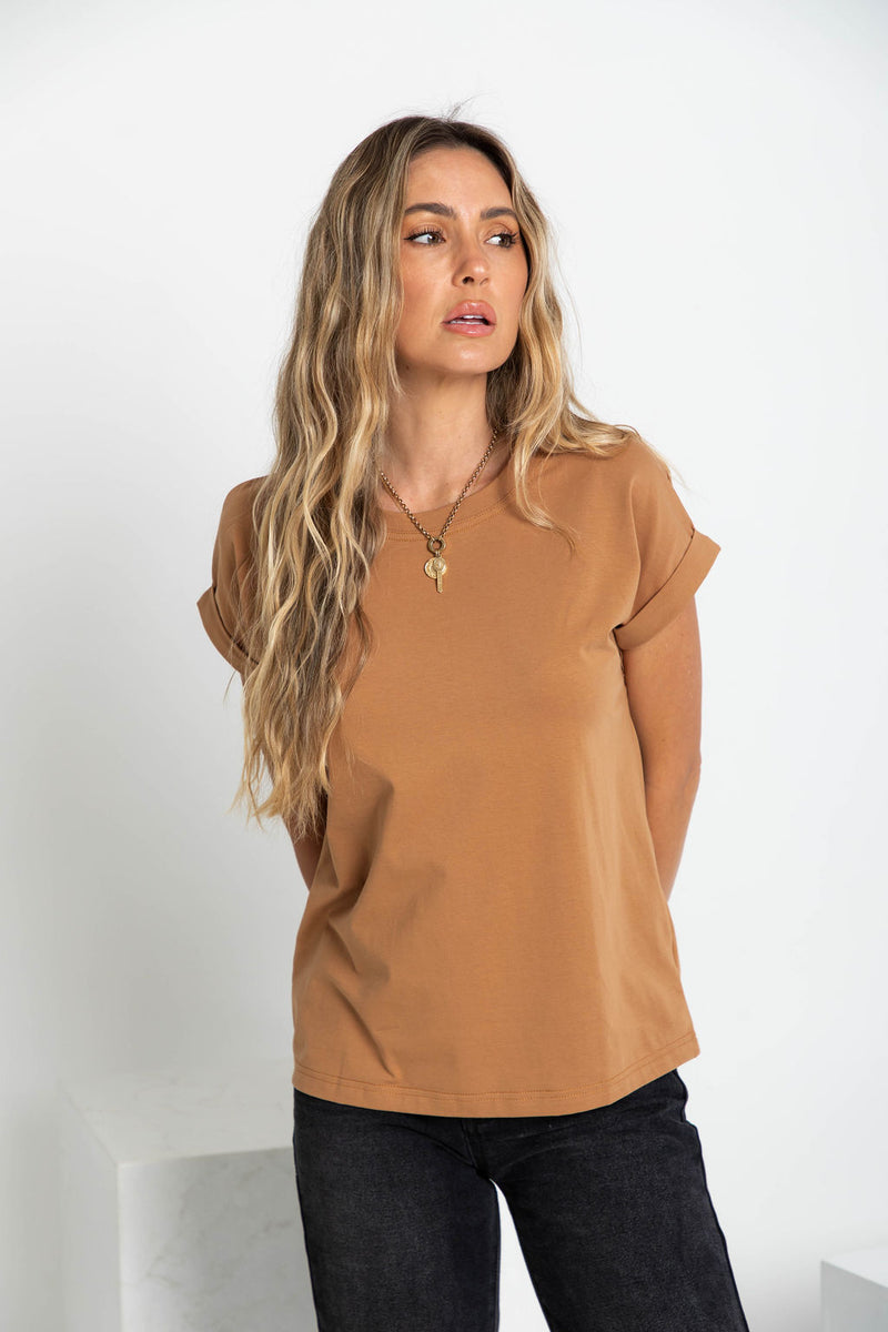 Alfie Basic Tee - Caramel - The Self Styler