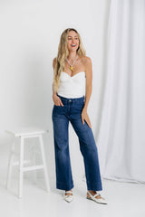 Dallas Wide-Leg Denim Jeans - Dark Wash - The Self Styler