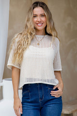 Isabel Crochet Top - Natural - The Self Styler