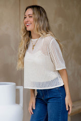 Isabel Crochet Top - Natural - The Self Styler