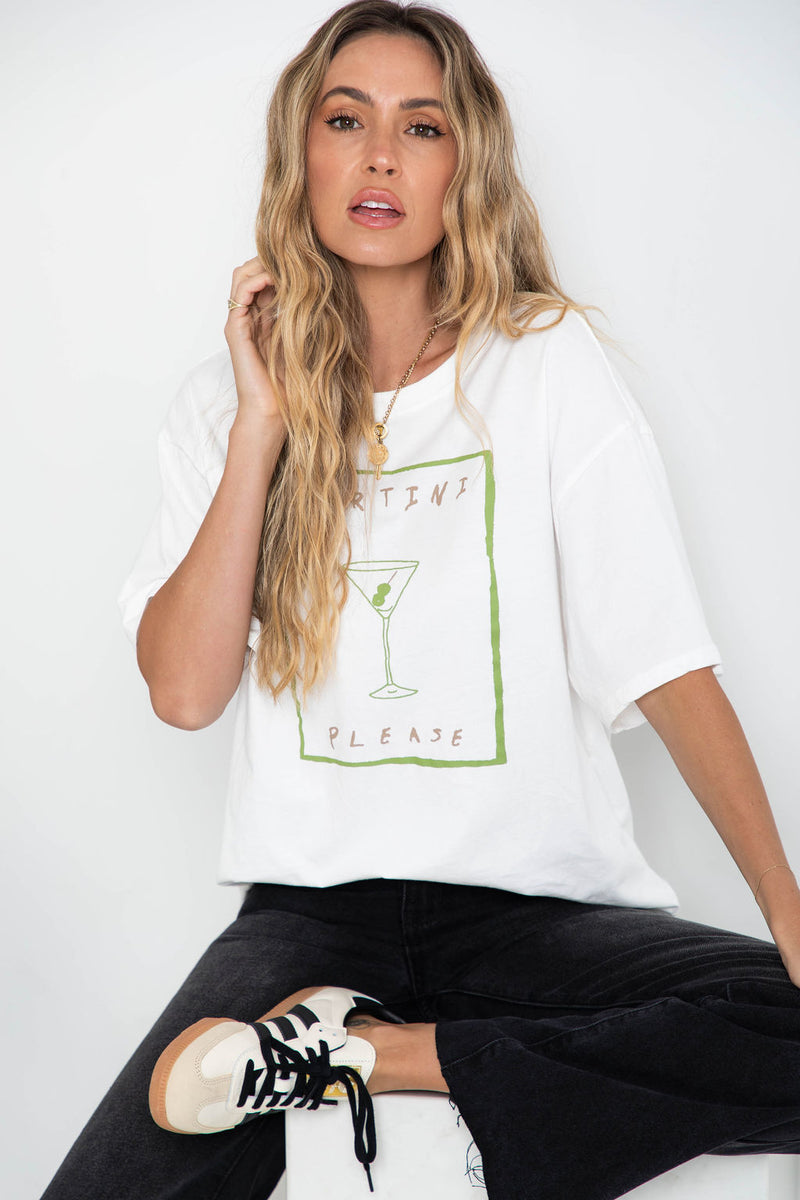 Martini Relaxed-Fit Tee - White - The Self Styler