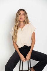 Alfie Basic Tee - Beige - The Self Styler