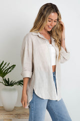 Kaia Linen Shirt - Natural - The Self Styler