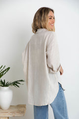 Kaia Linen Shirt - Natural - The Self Styler