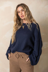 Frankie Knit Top - Steel Blue - The Self Styler