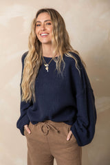 Frankie Knit Top - Steel Blue - The Self Styler