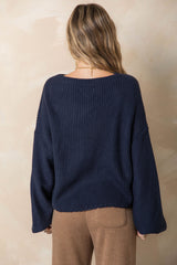 Frankie Knit Top - Steel Blue - The Self Styler